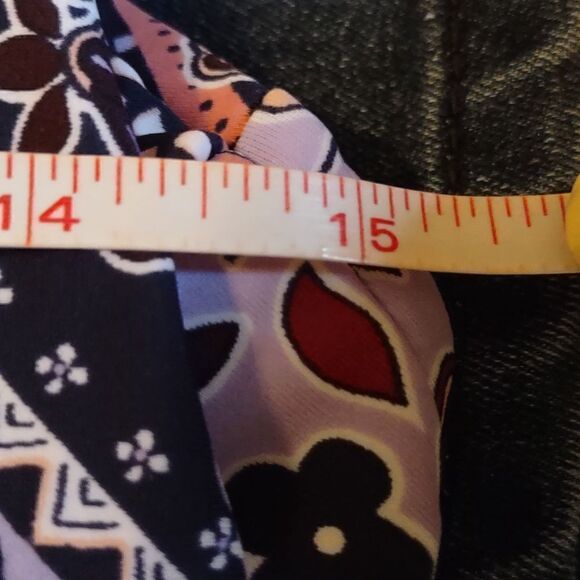 New Kona Sol Boho Top Women's Size S Lavendar Floral Geometric Halter shelf bra - Picture 7 of 7